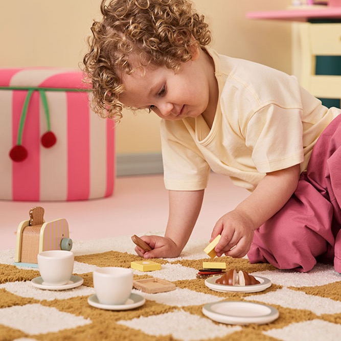 KID'S CONCEPT Drewniany zestaw śniadaniowy z tosterem