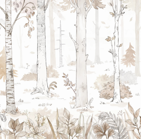 Tapeta HELLO FOREST - geige - dziecięca tapeta z leśnym pejzażem
