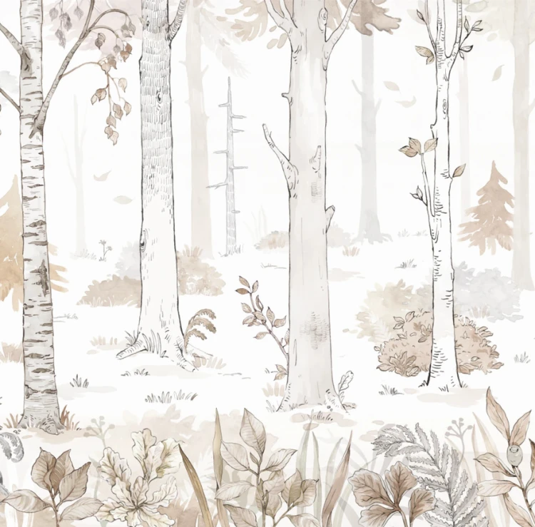 Tapeta HELLO FOREST - geige - dziecięca tapeta z leśnym pejzażem