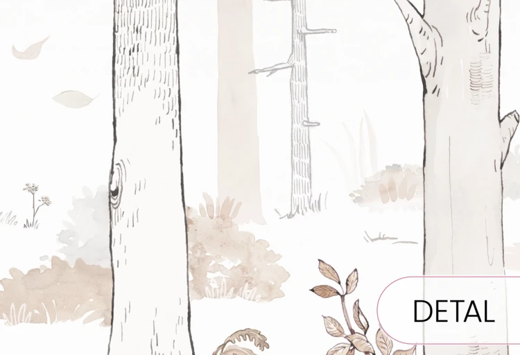 Tapeta HELLO FOREST - geige - dziecięca tapeta z leśnym pejzażem