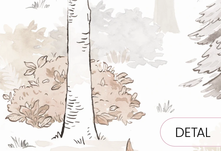 Tapeta HELLO FOREST - geige - dziecięca tapeta z leśnym pejzażem