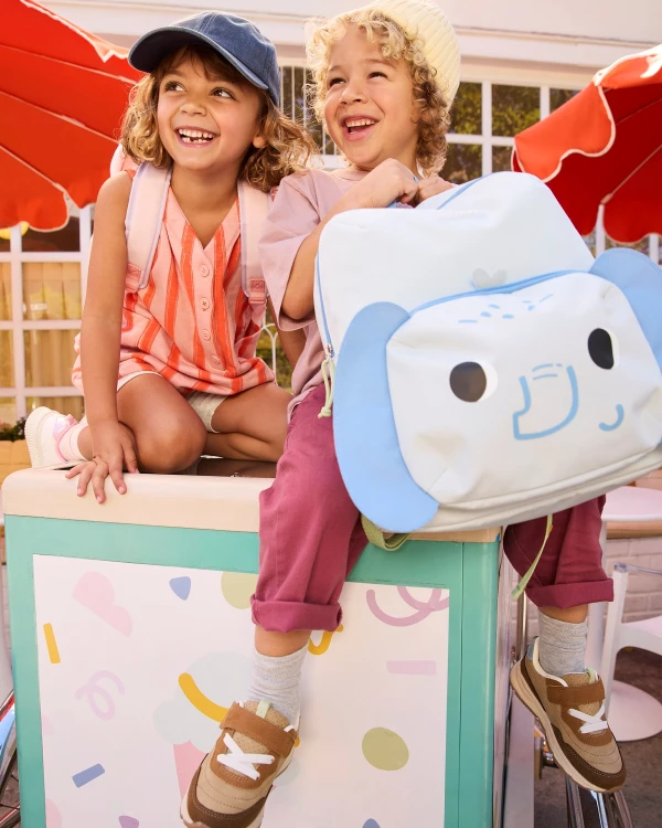 Skip Hop Besties Squad Słoń – plecak dla dziecka od 3 lat mieszczący format A4, z regulowanymi szelkami i kieszeniami na bidon, idealny do przedszkola.