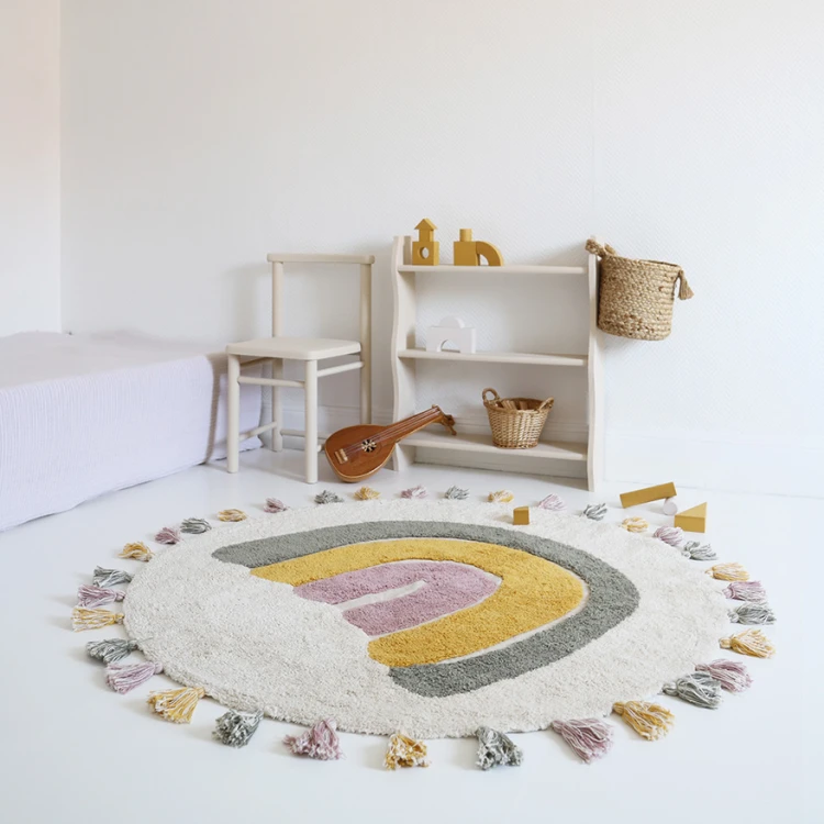 Dywan dziecięcy okrągły z frędzelkami RAINBOW MOSS 110cm