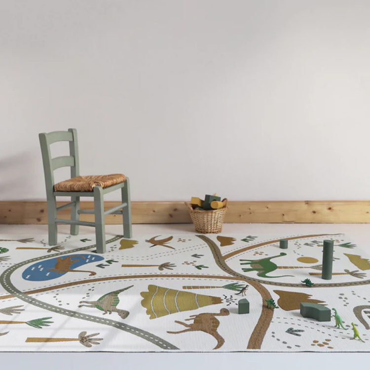 Mata dywanowa do zabawy dla dzieci LITTLE JURASSIC 123x180cm