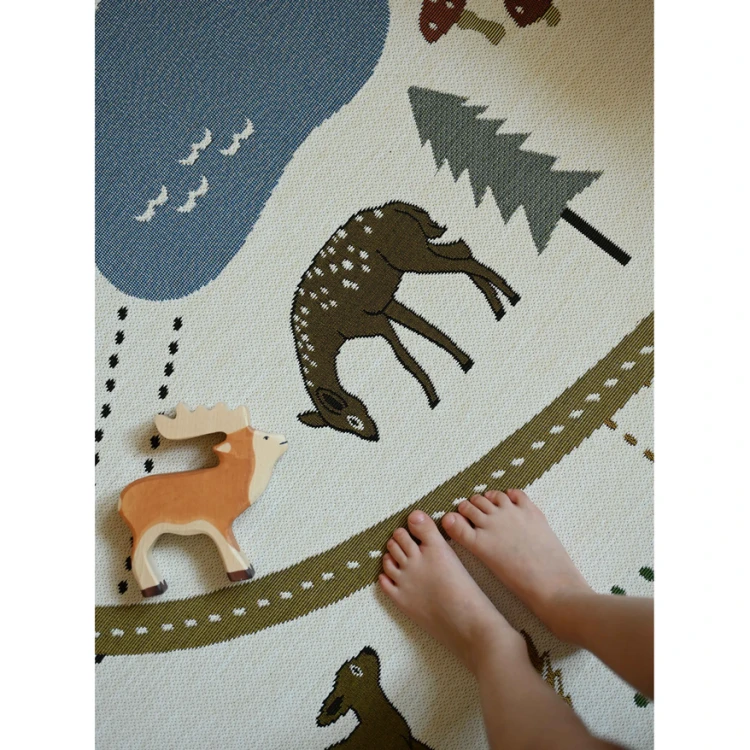 Mata dywanowa do zabawy dla dzieci LITTLE FOREST 123x180cm