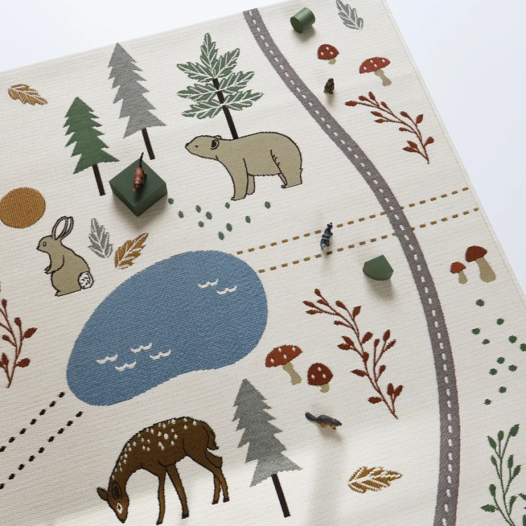 Mata dywanowa do zabawy dla dzieci LITTLE FOREST 123x180cm