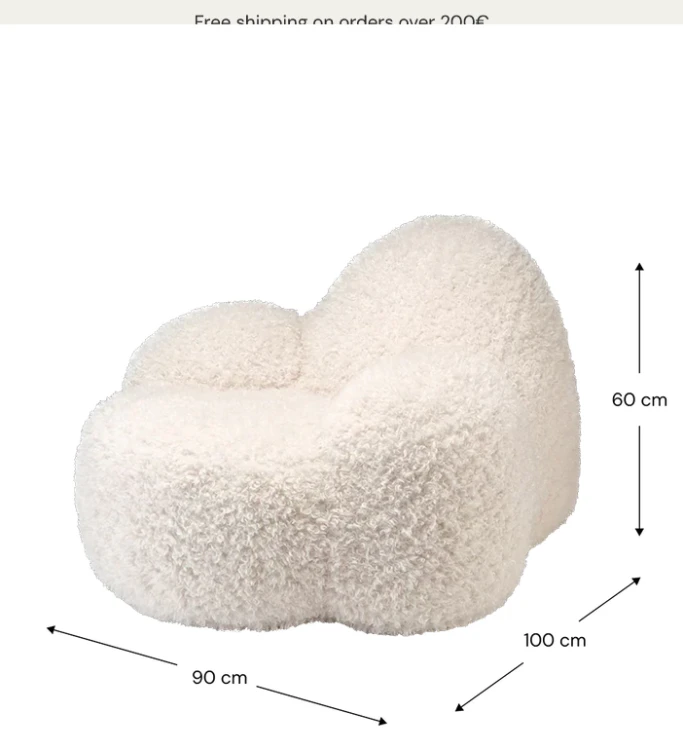 Fotel dla nastolatków Cream MOMO Chair - wymiary