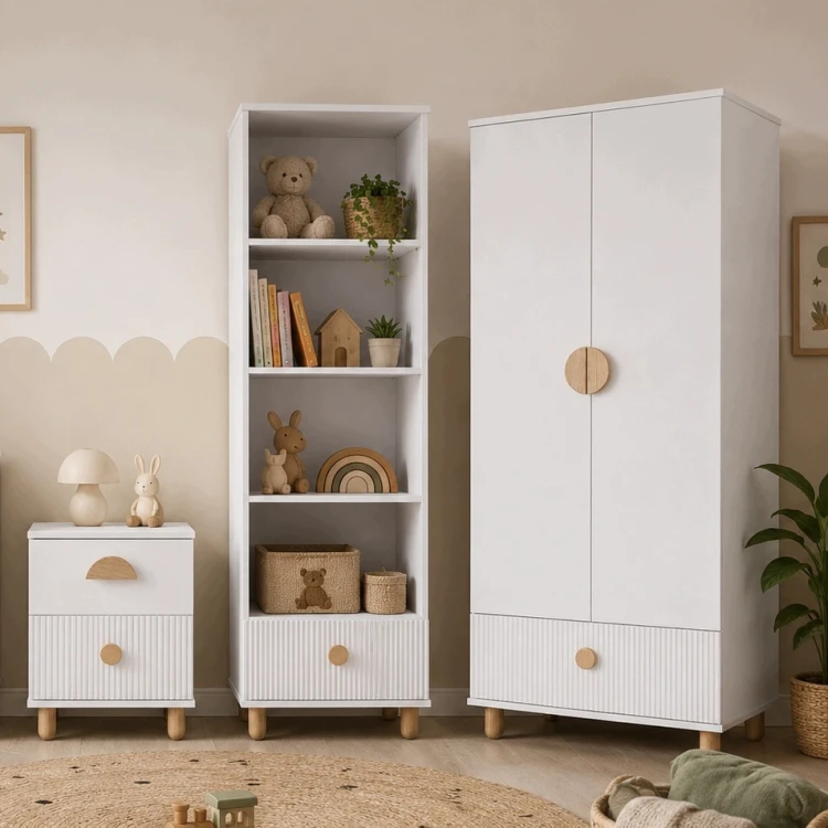 białe biurko szkolne z szufladami LOFT
