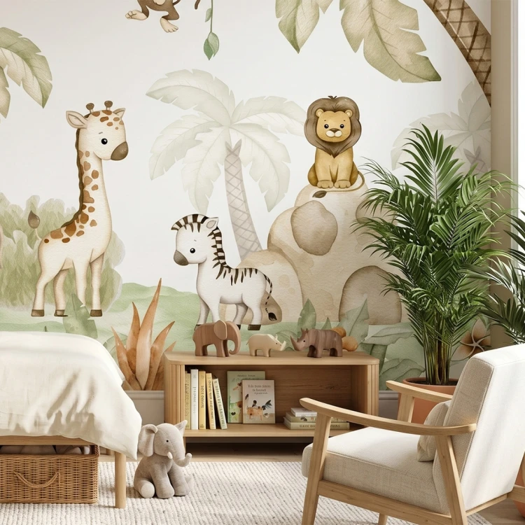 Tapeta na wymiar do pokoju dziecka w stylu safari.