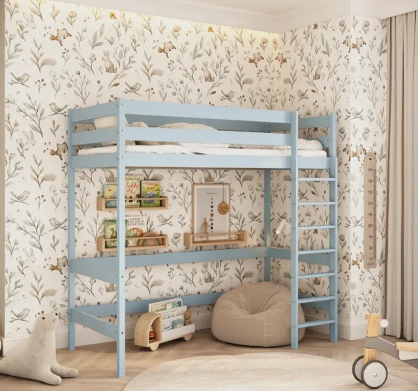 Łóżko Antresola 1 Osobowa Alti - Niebieski