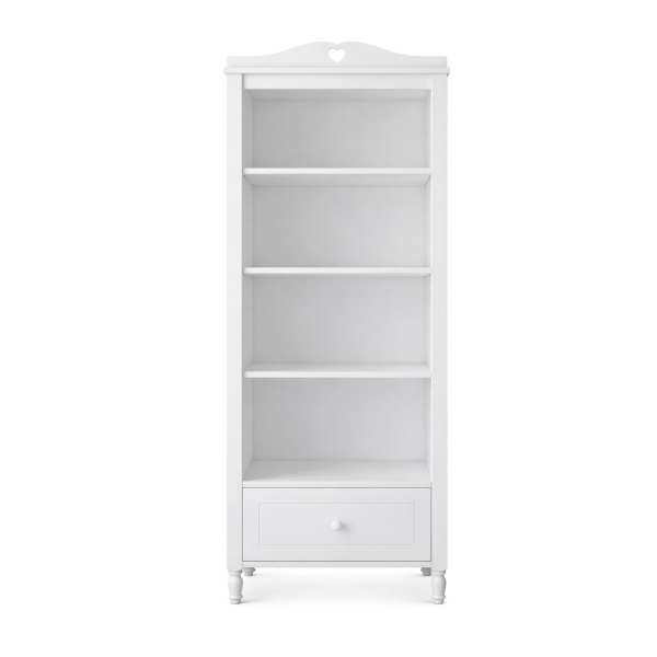 Drewniany, biały regał -  biblioteczka z szufladą- julie.jpg
