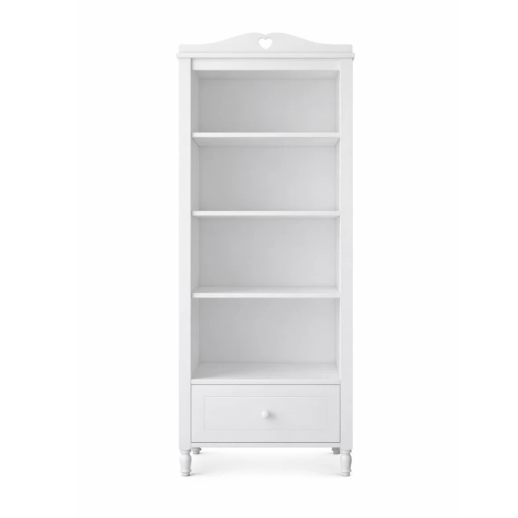 Drewniany, biały regał -  biblioteczka z szufladą- julie.jpg