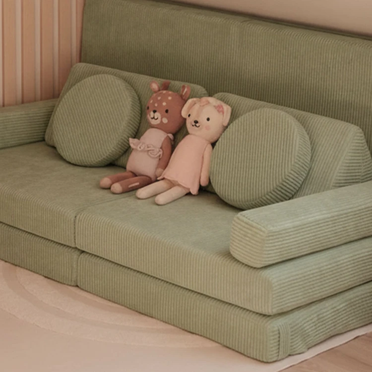 Modułowa sofa do pokoju dziecka plac zabaw Pure CORDUROY Matcha