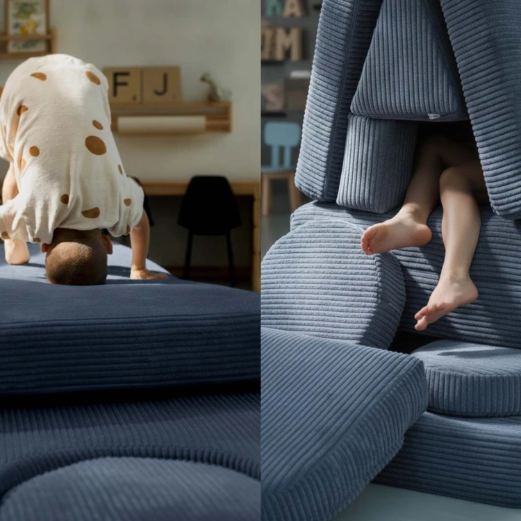 Modułowa sofa do pokoju dziecka plac zabaw Pure CORDUROY Blueberry