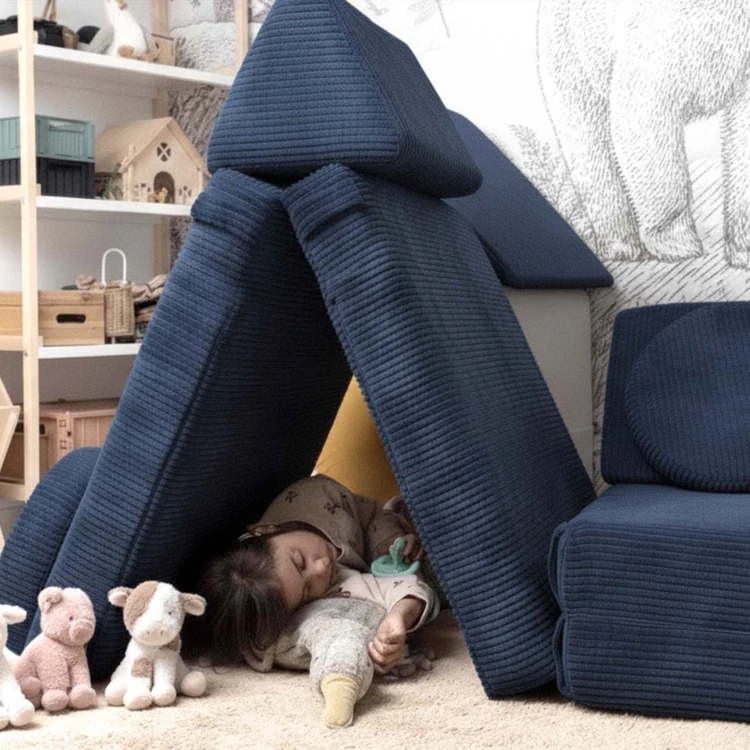 Modułowa sofa do pokoju dziecka plac zabaw Pure CORDUROY Blueberry