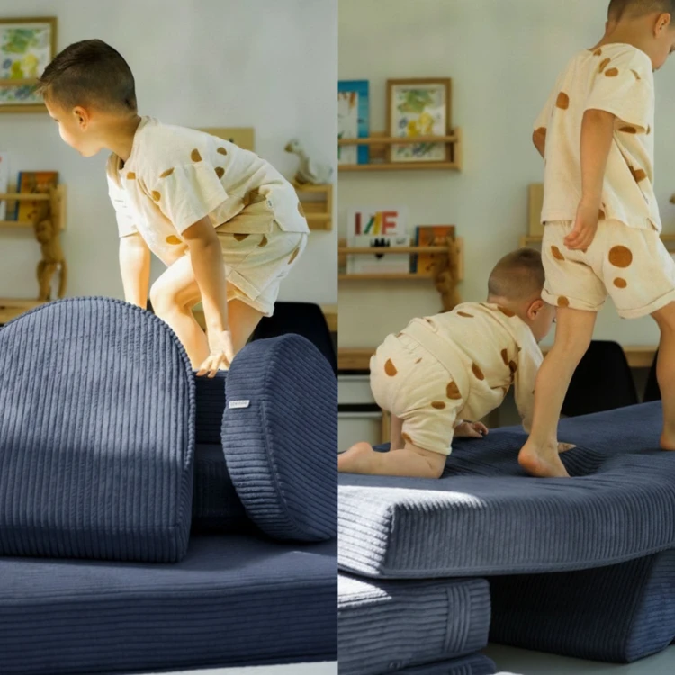 Modułowa sofa do pokoju dziecka plac zabaw Pure CORDUROY Blueberry