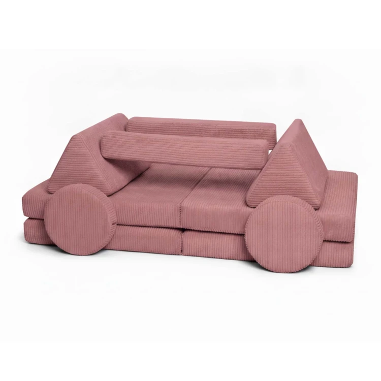 Modułowa sofa do pokoju dziecka plac zabaw Pure CORDUROY Rose
