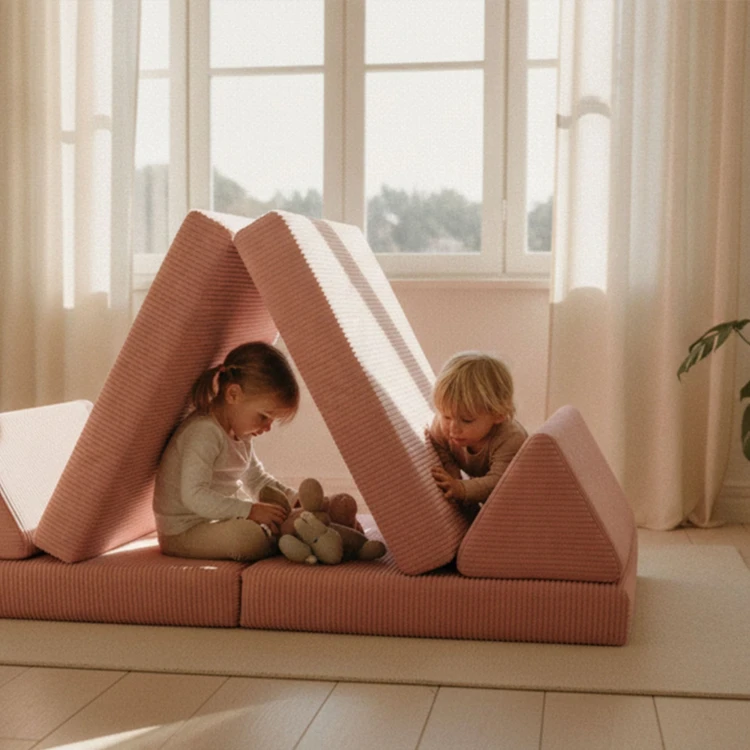 Modułowa sofa do pokoju dziecka plac zabaw Pure CORDUROY Rose