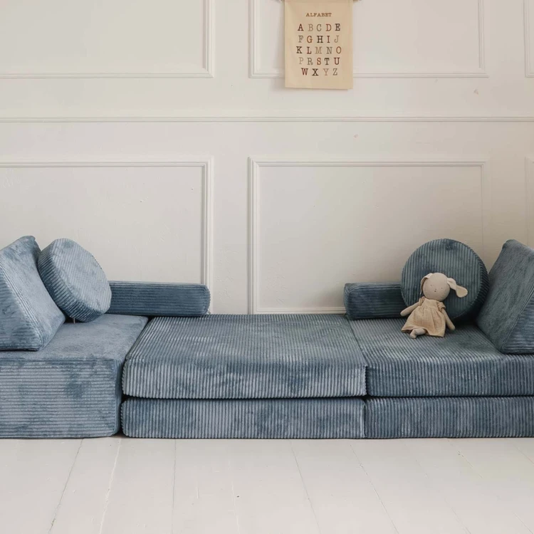 Modułowa sofa do pokoju dziecka plac zabaw Pure CORDUROY Sky Sugar