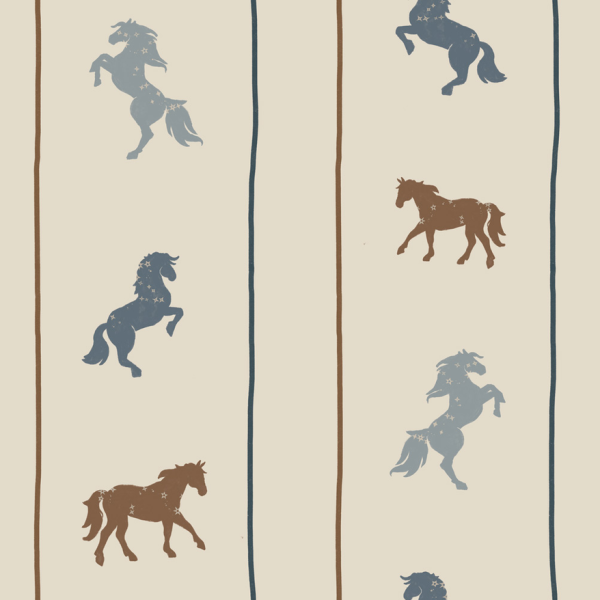 Tapeta do pokoju dla dziecka Delicate horses with stars