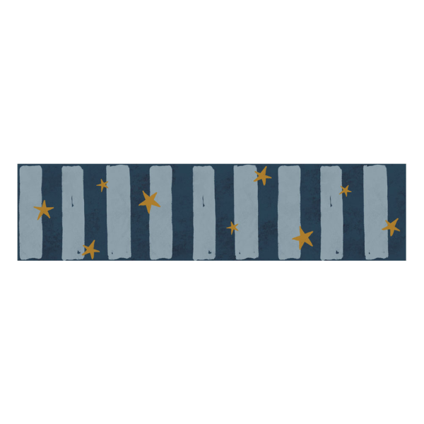 Pas tapetowy do pokoju dziecka Border Spanish stripes Blue with stars 100x25cm