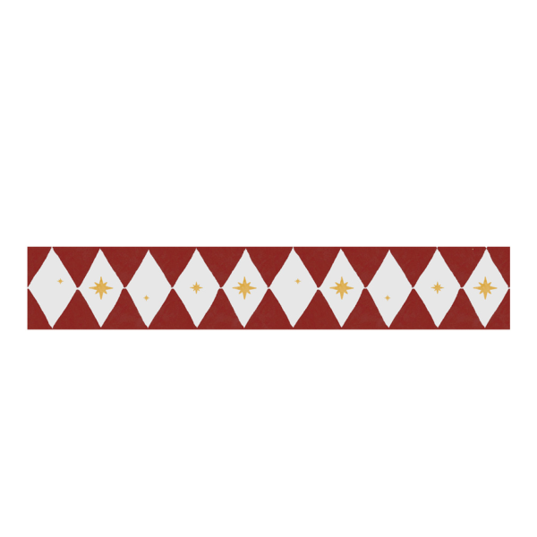 Pas tapetowy do pokoju dziecka Border Diamonds with stars red 100x25cm