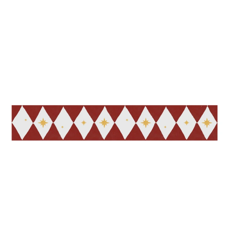 Pas tapetowy do pokoju dziecka Border Diamonds with stars red 100x25cm