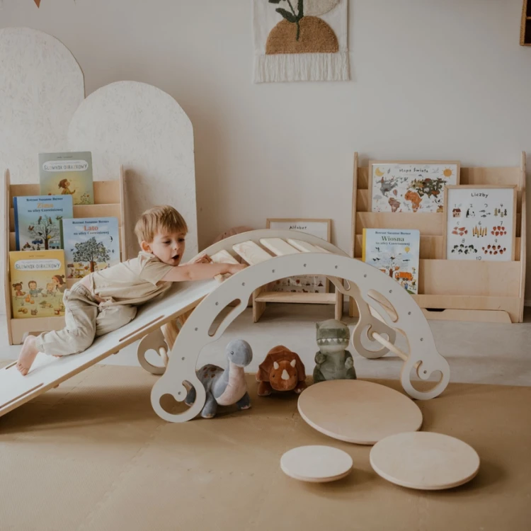 Biblioteczka Montessori dla dzieci MIA M naturalna-sosnowa