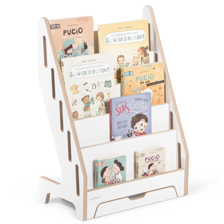 Biblioteczka Montessori dla dzieci MIA M biały bok