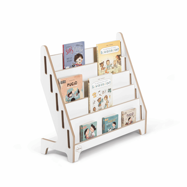 Biblioteczka Montessori dla dzieci MIA L biały bok
