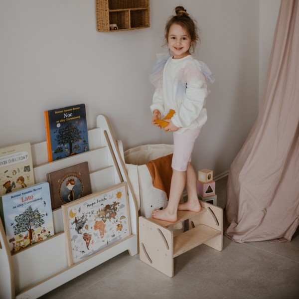 Biblioteczka Montessori dla dzieci LEA MAX biała