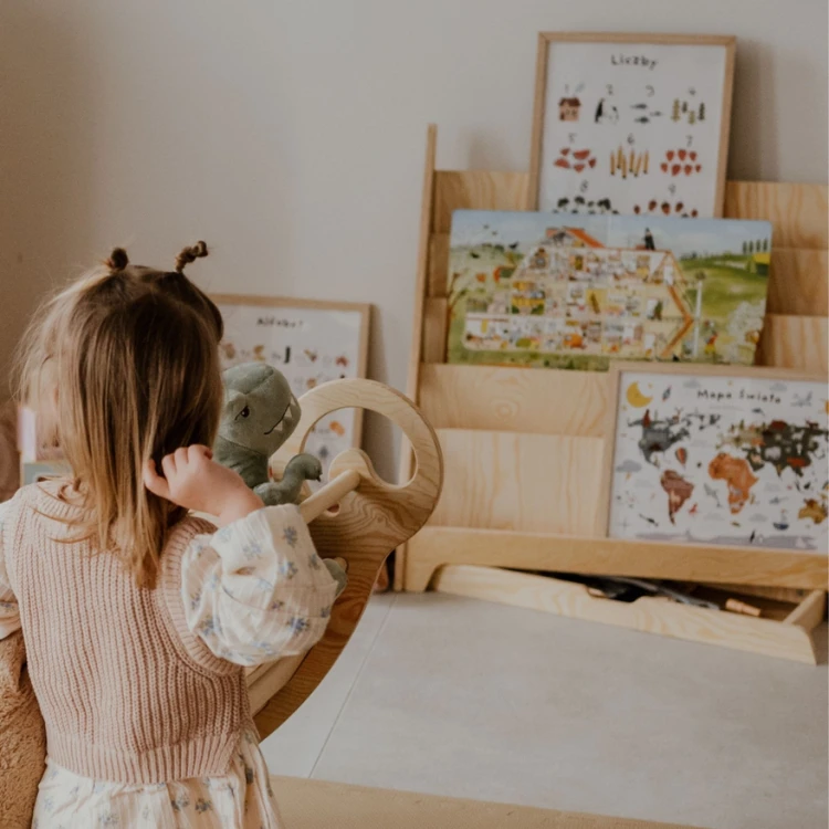 Biblioteczka Montessori dla dzieci LEA L naturalna