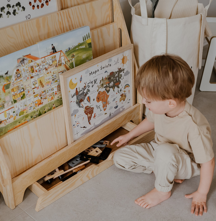 Biblioteczka Montessori dla dzieci LEA L naturalna