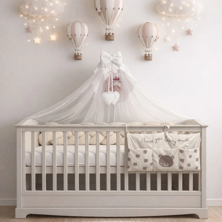 Łóżeczko niemowlęce Bellamy Royal Timeless 70x140 cm z szufladą latte