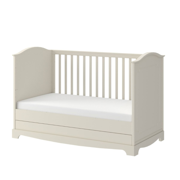 Łóżeczko niemowlęce Bellamy Royal Timeless 70x140 cm z szufladą latte