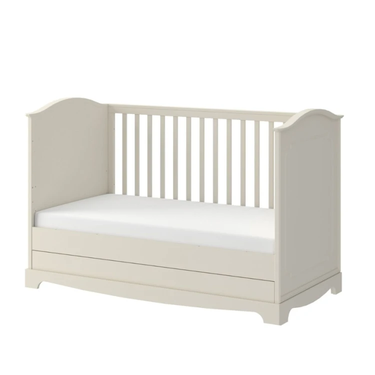 Łóżeczko niemowlęce Bellamy Royal Timeless 70x140 cm z szufladą latte