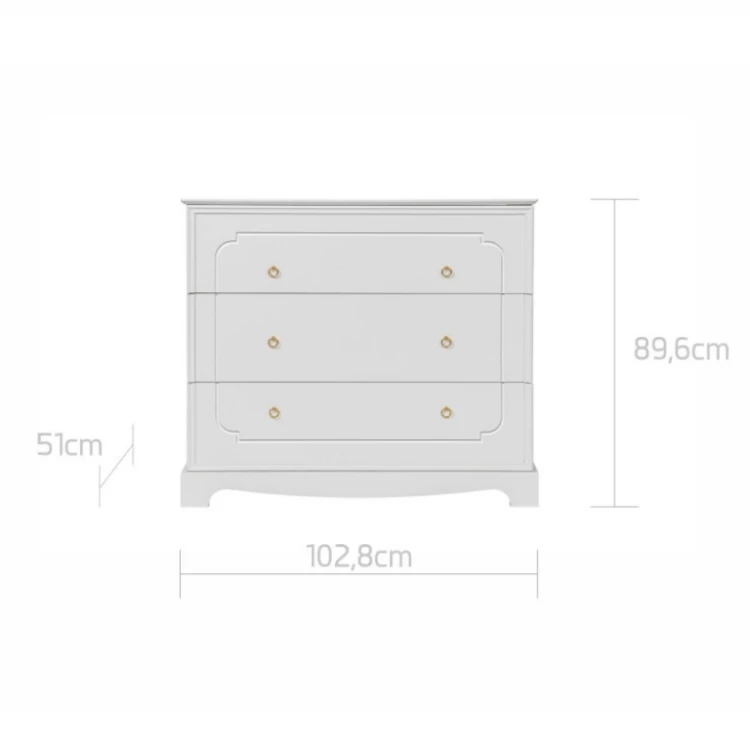 Komoda 3-szufladowa Bellamy Royal timeless white wymiary