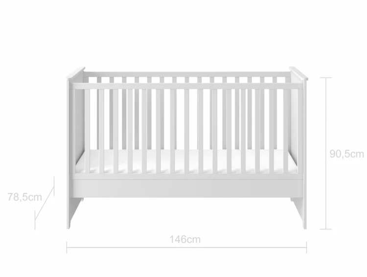 Łóżeczko 70x140 z funkcją tapczanika Bellamy Marylou snow bliss