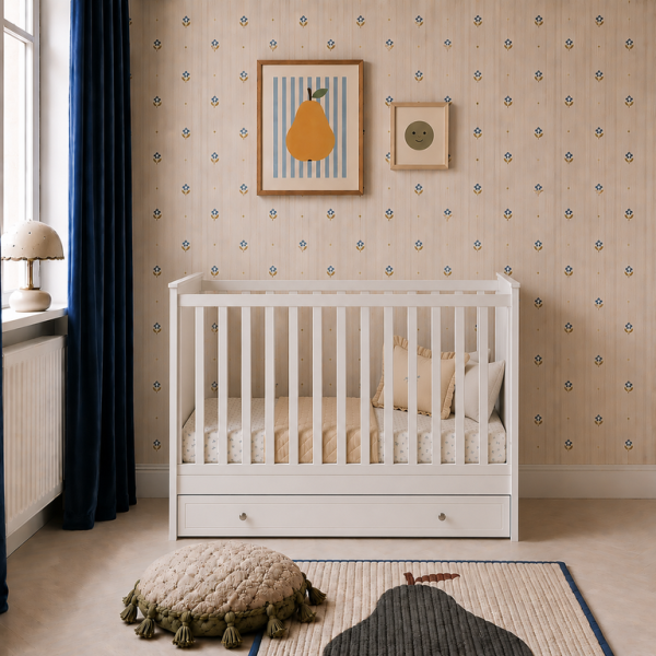 Łóżeczko 70x140 z funkcją tapczanika Bellamy Marylou snow bliss