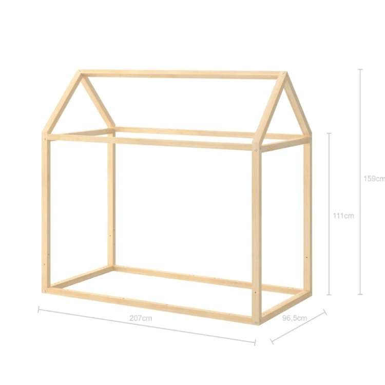 Zestaw Wood Nest – łóżko domek Montessori 90 × 200 cm
