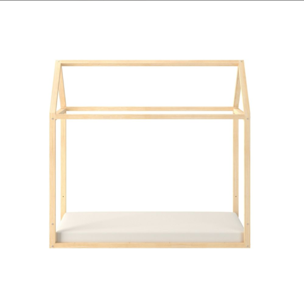 łóżko domek Montessori 70 × 140 cm z kompletem barierek Bellamy Wood Nest
