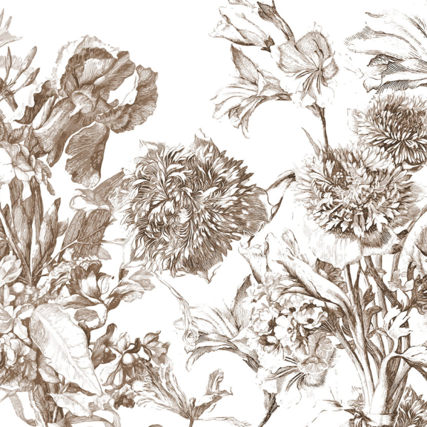 Tapeta do pokoju dziecięcego Mural Holenderski bukiet brown