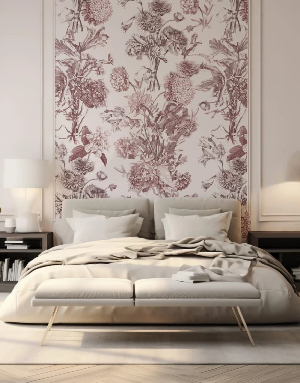 Tapeta do pokoju dziecięcego Mural Holenderski bukiet pink