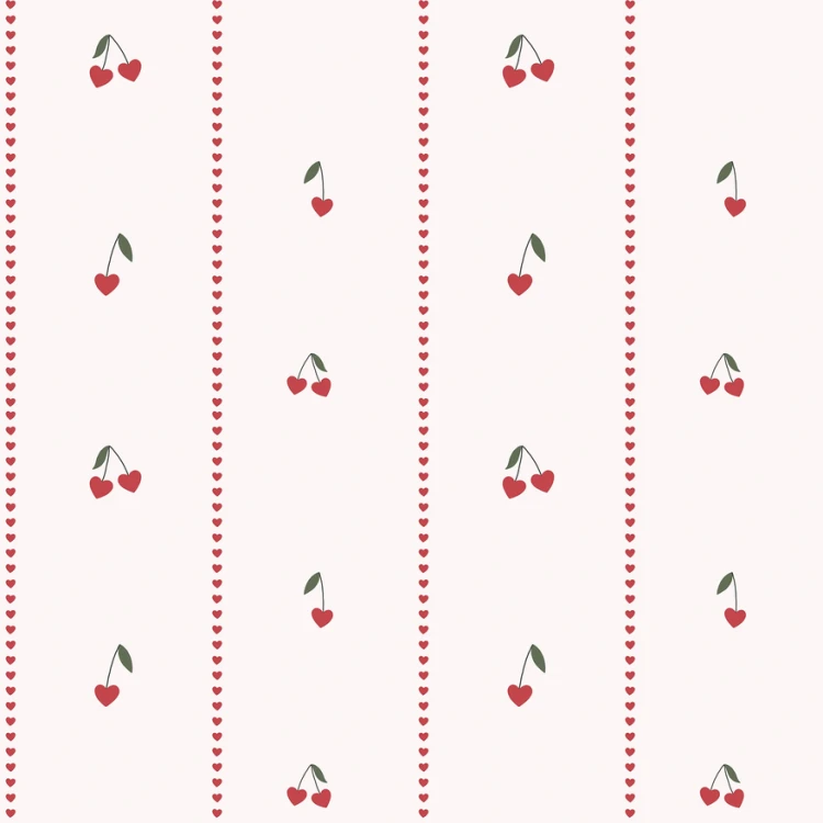 Tapeta do pokoju dziecięcego Wisienki pink