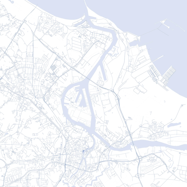 Tapeta do pokoju dziecięcego mapa Twojego miasta blue
