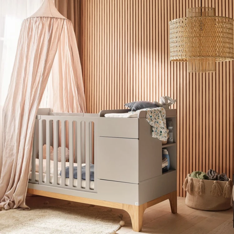 Łóżeczko UP! szare 70x120 z przewijakiem i funkcją łóżka 70x160