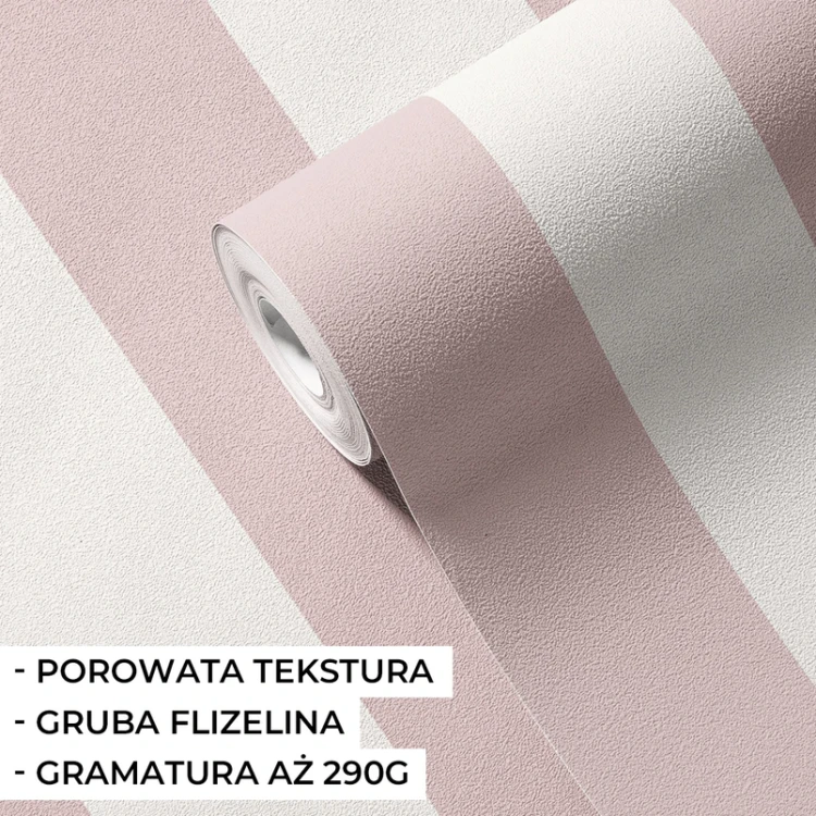 Tapeta do pokoju dziecka pasy pudrowy róż