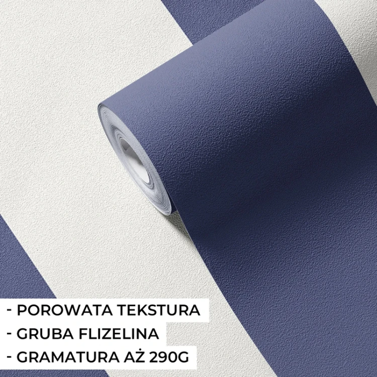 Tapeta do pokoju dziecka pasy granatowe duże struktura