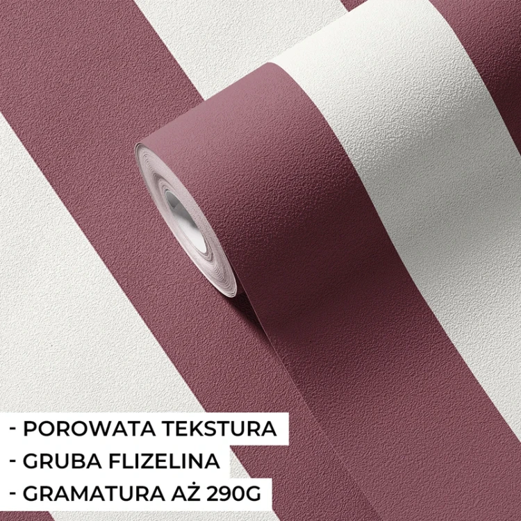 Tapeta do pokoju dziecka pasy bordowe struktura