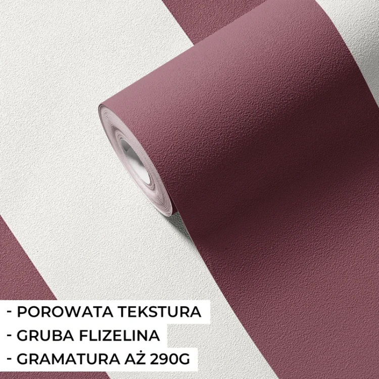 Tapeta do pokoju dziecka pasy bordowe duże struktura
